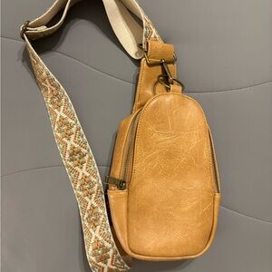 Tan Leather Crossbody Bag